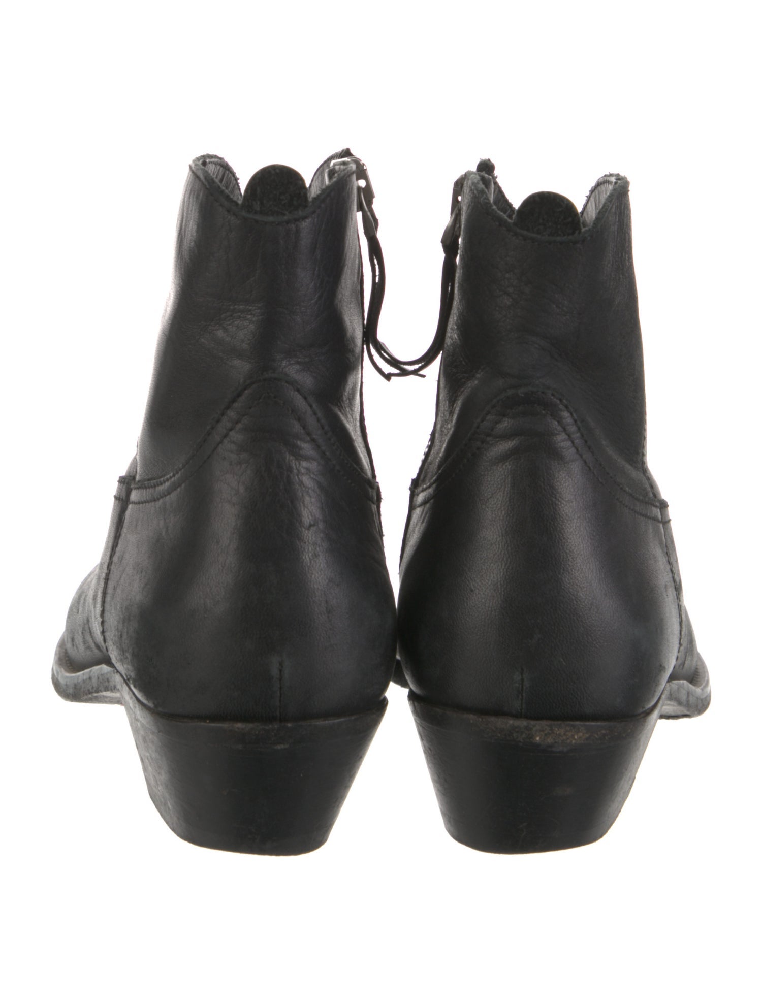 Golden Goose Leather Embroidered Accent Western Boots